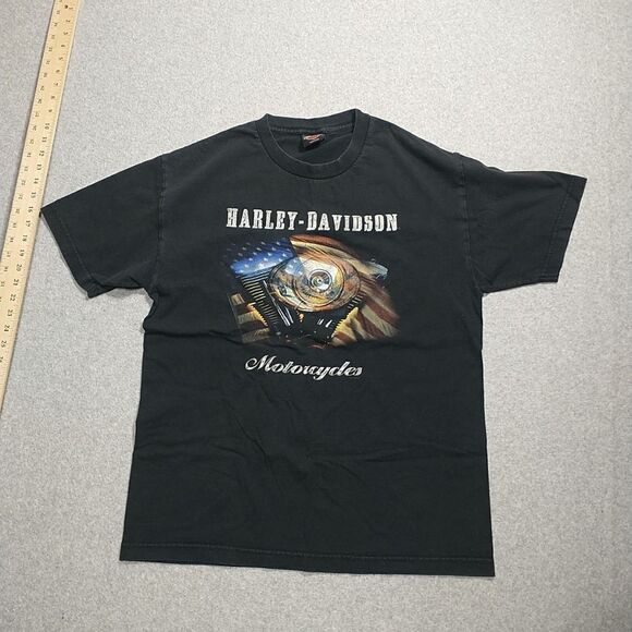 Harley Davidson T-Shirt Double Sided Large . Condition is Pre-owned - Picture 1 of 6